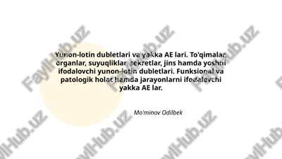 yunon-lotin dubletlari va yakka ae lari — PPTX