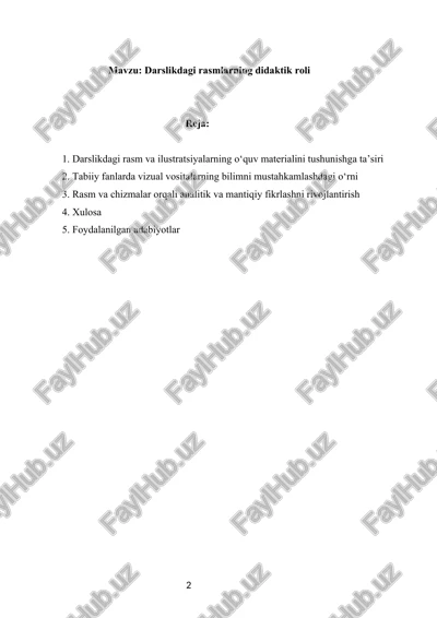 darslikdagi rasmlarning didaktik roli — DOCX