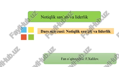notiqlik san'ati va liderlik — PPTX