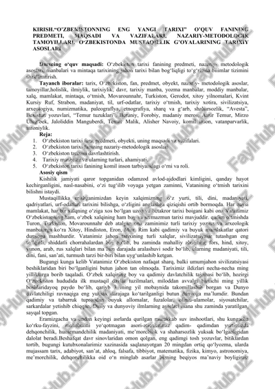 o‘zbekistonning eng yangi tarixi — DOCX