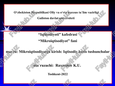 mikroiqtisodiyot — PPT