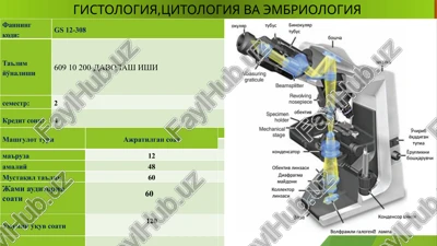 gistologiya,tsitologiya va embriologiya — PPTX