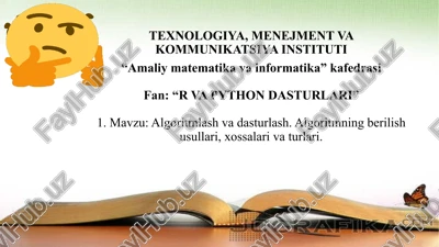 r va python dasturlari — PPTX