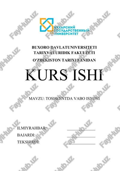 toshkentda vabo isyoni — DOCX