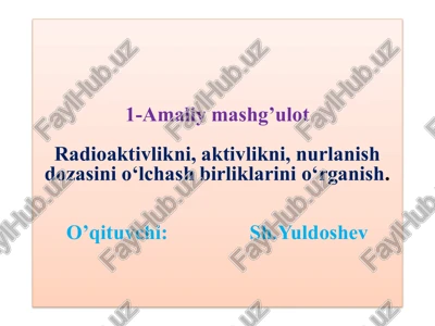 radioaktivlikning ochilishi — PPTX
