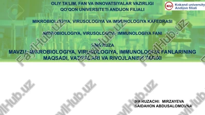 mikrobiologiya, virusologiya, immunologiya fani — PPTX