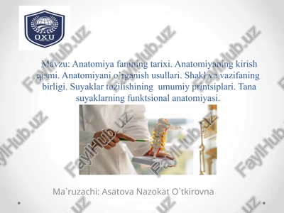 anatomiyafanining tarixi — PPTX