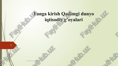 iqtisodiy ta'limotlar tarixi — PPTX