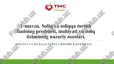 soliq va soliqqa tortish — PPTX
