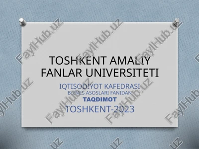 biznes asoslari fanining mohiyati va iqtisodiyotdagi ahamiyati — PPTX