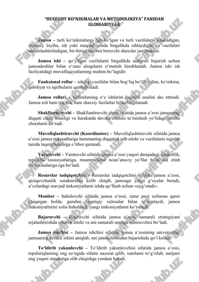 huquqiy koʻnikmalar va metodologiya fanidan glossariylar — DOCX