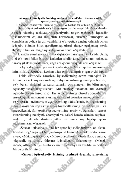 sanoat iqtisodiyoti — DOCX