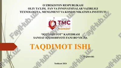 sanoat iqtisodiyoti — PPTX