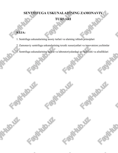 sentrifuga uskunalari — DOCX