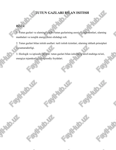 tutun gazlari bilan isitish — DOCX