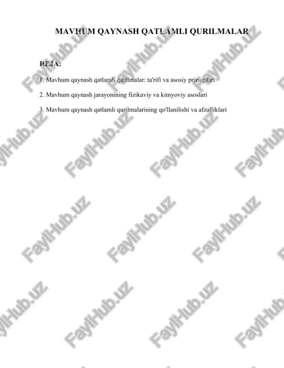 mavhum qaynash qatlamli qurilmalar — DOCX