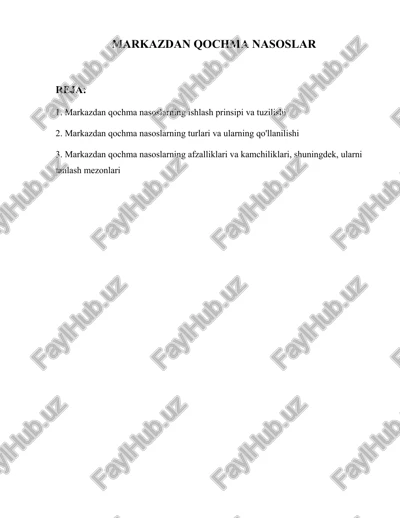 markazdan qochma nasoslar — DOCX