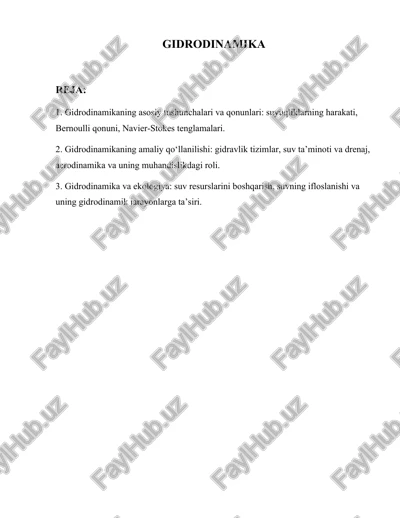 gidrodinamika — DOCX