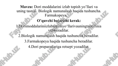 dorimoddalarni izlab topish yo'llari va uning tasnifi — PPTX