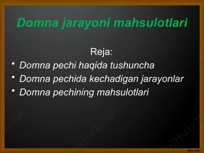 domna jarayoni mahsulotlari — PPTX