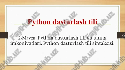 pythondasturlashtili — PPTX