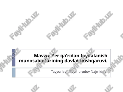 yer osti boyliklari to'g'risida — PPTX