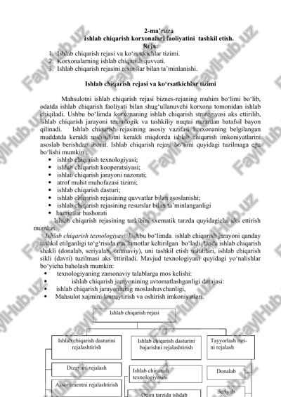 ishlab chiqarish rejasi va ko‘rsatkichlar tizimi — DOCX