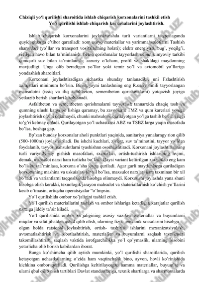 yo‘l qurilishi ishlab chiqarish korxonasi — DOCX
