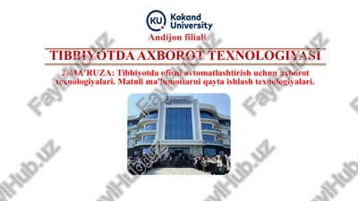 tibbiyotda axborot texnologiyasi — PPTX