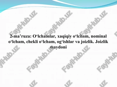 o‘lchamlar — PPT
