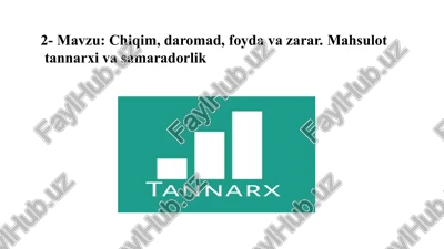 bozor iqtisodiyotida daromad — PPTX