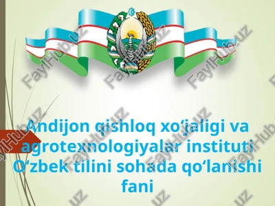 o‘zbek tilini sohada qoʻlanishi fani — PPT