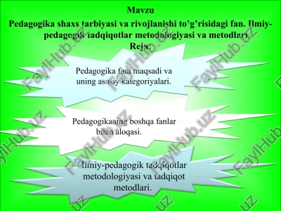 pedagogika shaxs tarbiyasi va rivojlanishi — PPT