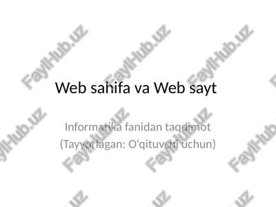web sahifa,web sayt — PPTX