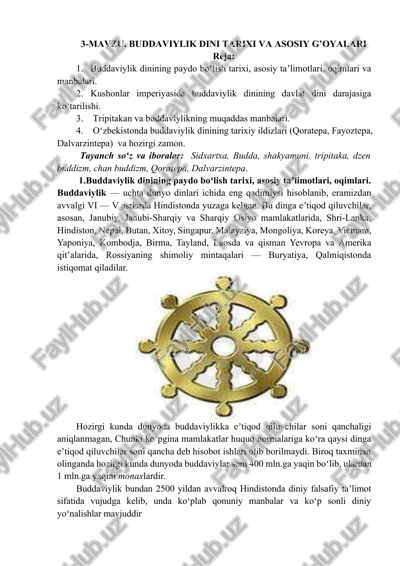 buddaviylik dinining tarixi va asosiy g'oyalari — DOCX