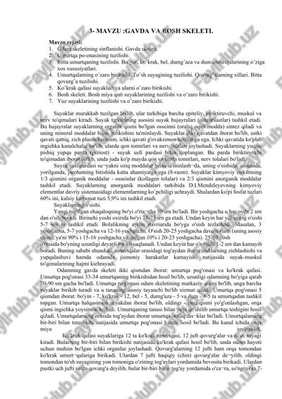 gavda va bosh skeleti — DOCX