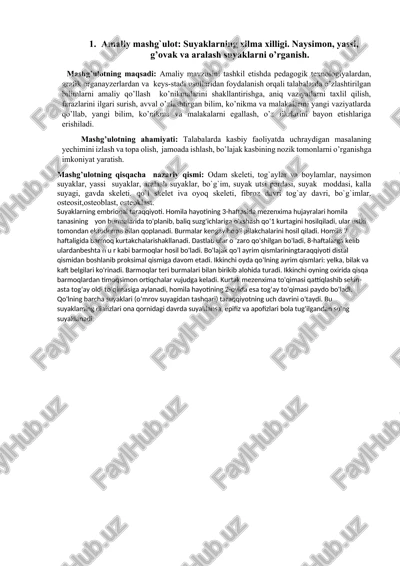 suyaklarning xilma xilligi — DOCX