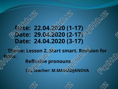 o‘zlik olmoshlari (reflexive pronouns) — PPT