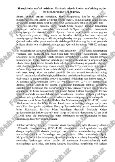 sharq kitobat san'ati tarixidan — DOCX