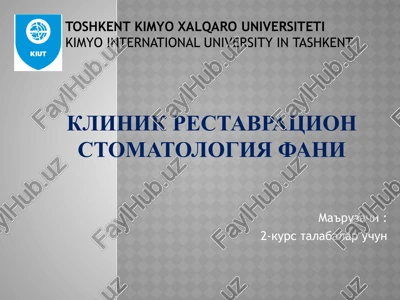 ma'ruza-3.tish qattiq to'qimalari kasalliklari — PPTX