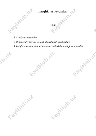 issiqlik tashuvchilar — DOC