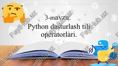 python dasturlash tilioperatorlari — PPTX