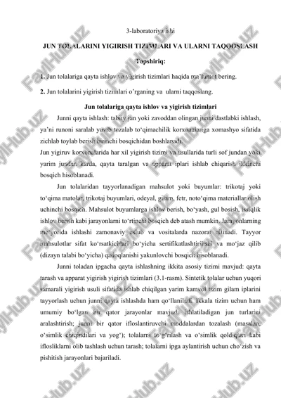 jun tolalarini yigirish tizimlari va ularni taqqoslash — DOCX