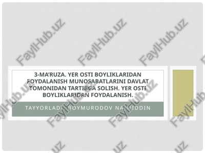 yerostiboylik va yerostiqonun — PPTX