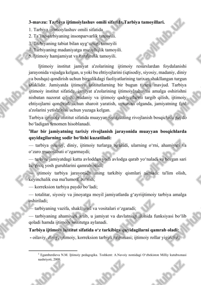 tarbiya ijtimoiylashuv omili sifatida.tarbiya tamoyillari — DOCX