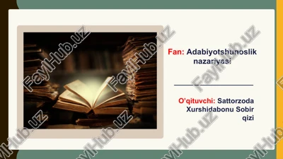 adabiyotshunoslik nazariyasi — PPTX
