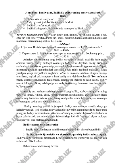 adabiyotshunoslik nazariyasi asoslari — DOCX