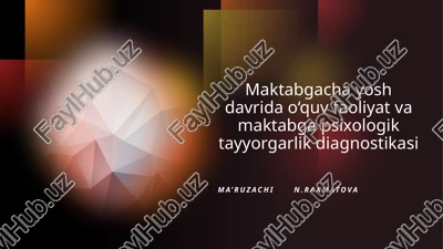 maktabga psixologik tayyorgarlik diagnostikasi — PPTX