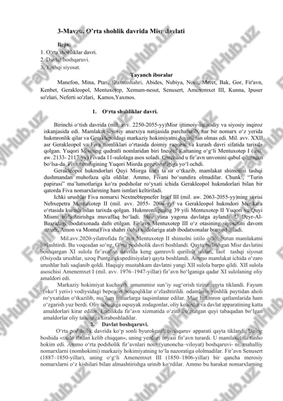 o'rta shohlik davrida misr davlati — DOCX