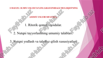 ilmiy uslub ta’lim jarayonidagi muloqotningasosiy uslubi — PPTX